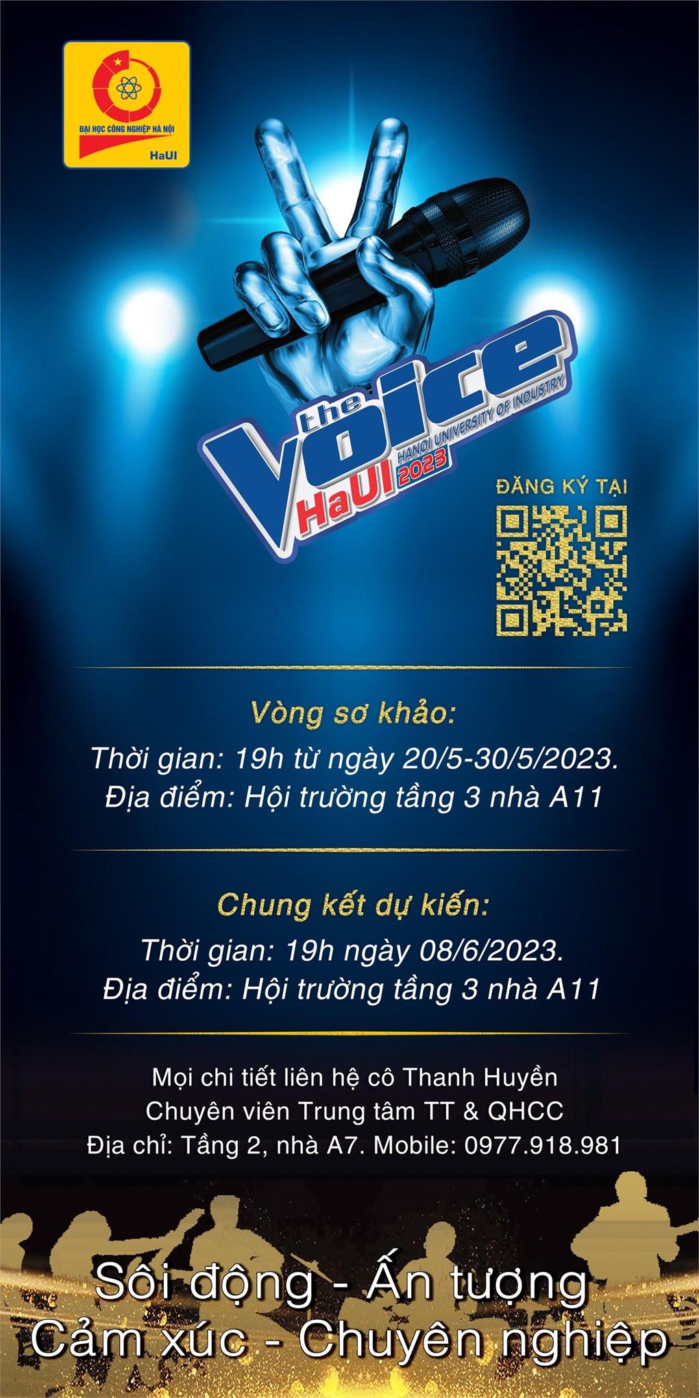 Thông báo tổ chức cuộc thi “Giọng hát hay sinh viên HaUI” năm 2023.