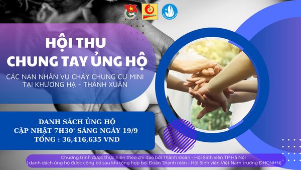 Tuổi trẻ Nhà trường ủng hộ hơn 36 triệu đồng cho các nạn nhân vụ cháy chung cư mini tại phố Khương Hạ