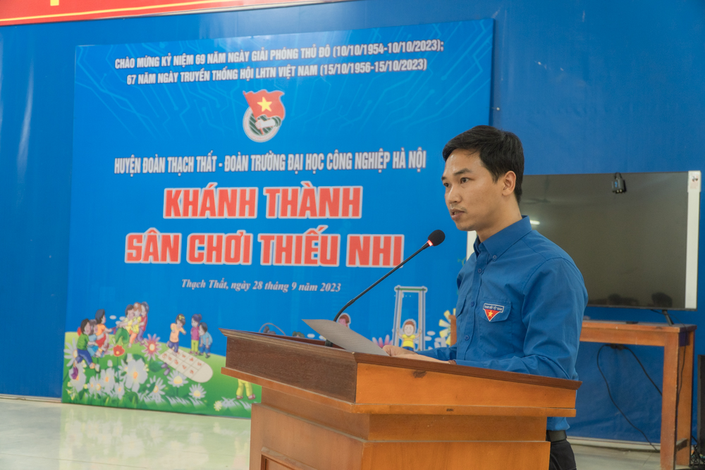 Tuổi trẻ Trường ĐH Công nghiệp Hà Nội khánh thành công trình thanh niên góp phần xây dựng nông thôn mới tại xã Chàng Sơn - Thạch Thất